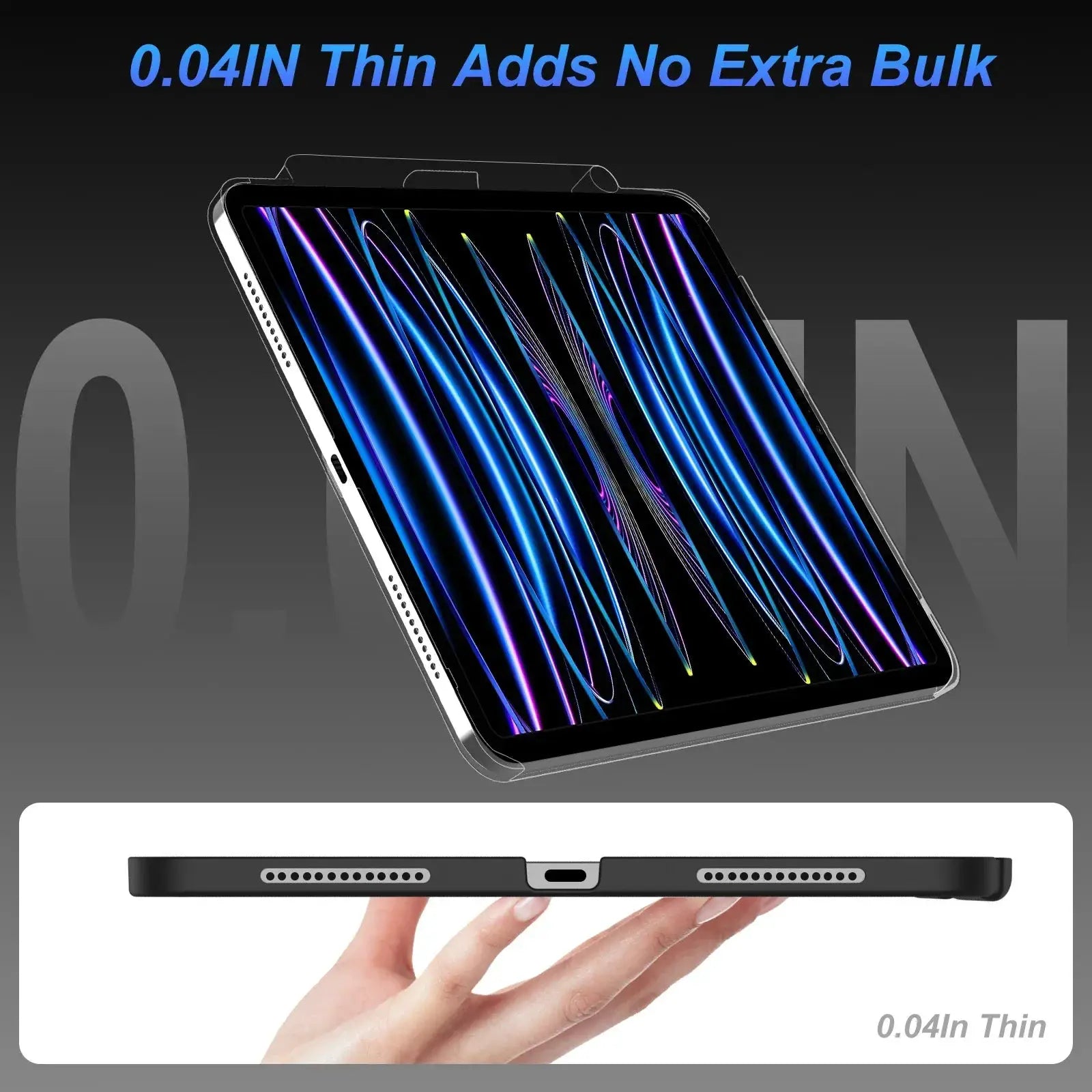Magnetic Case for iPad Pro 11 13 M4 Air 6 Pencil Holder