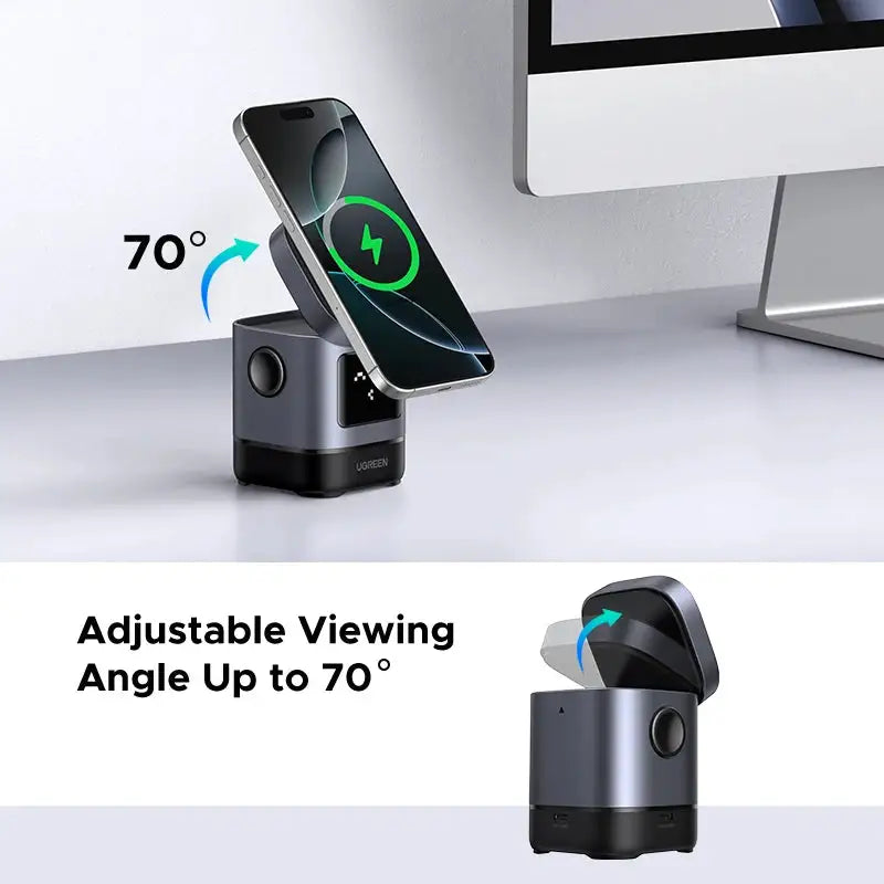UGREEN UNO Qi2 15W Magnetic Wireless Charger Charging Stand With Cable For iPhone 16 17 Pro Max For MagSafe Fast Charger