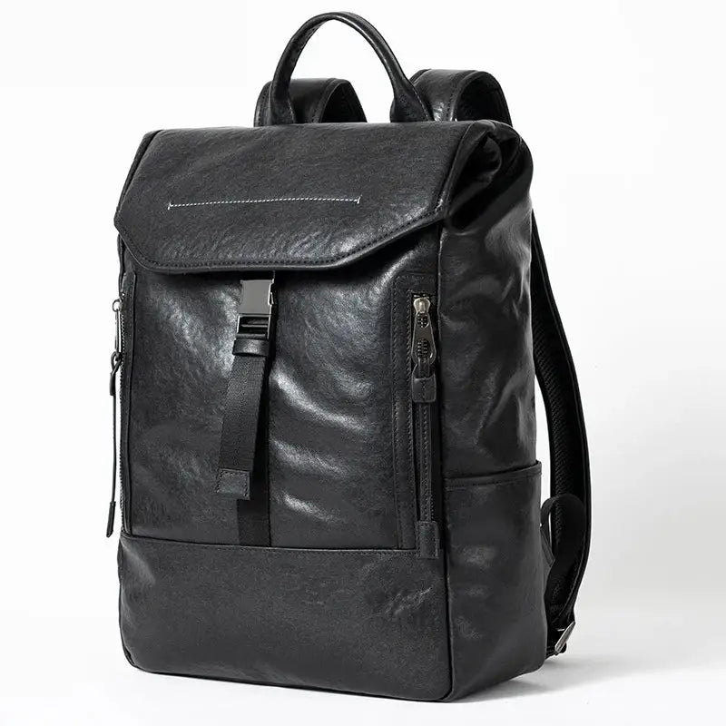 High Quality Genuine Leather Men Backpack Fashion Design Travel Bag Large Capacity School Backpack 15.6 Inch Laptop Bags Leather