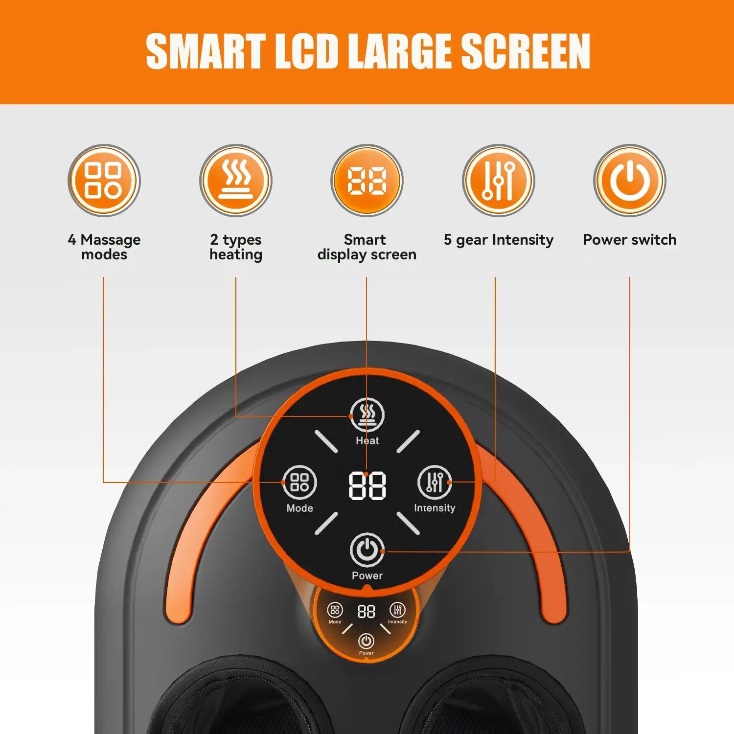 Jinkairui Kneading Air Compression Electric Foot Massage Machine Roller Shiatsu Heated Multifunctional Relaxation Household Gift