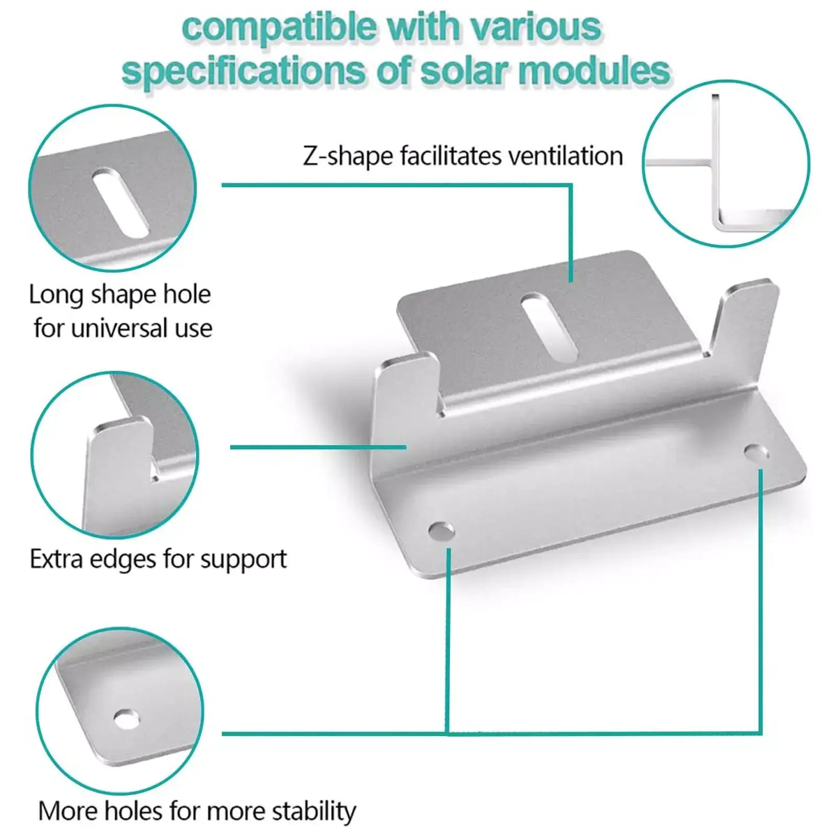 RVPOZWER 32Pcs/Set Solar Panel Mounting Bracket Accessories Lightweight Aluminum For Roofs Backyards Off-Grid Applications