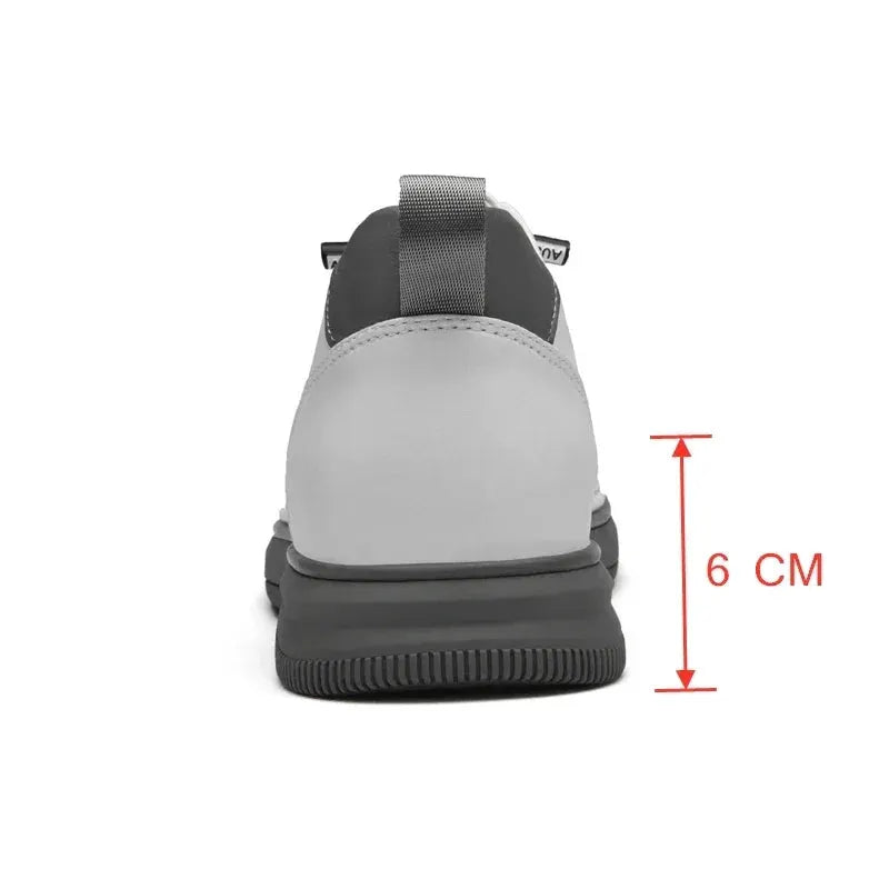 Casual Men Elevator Shoes Height Increase 6CM Lift Sneakers