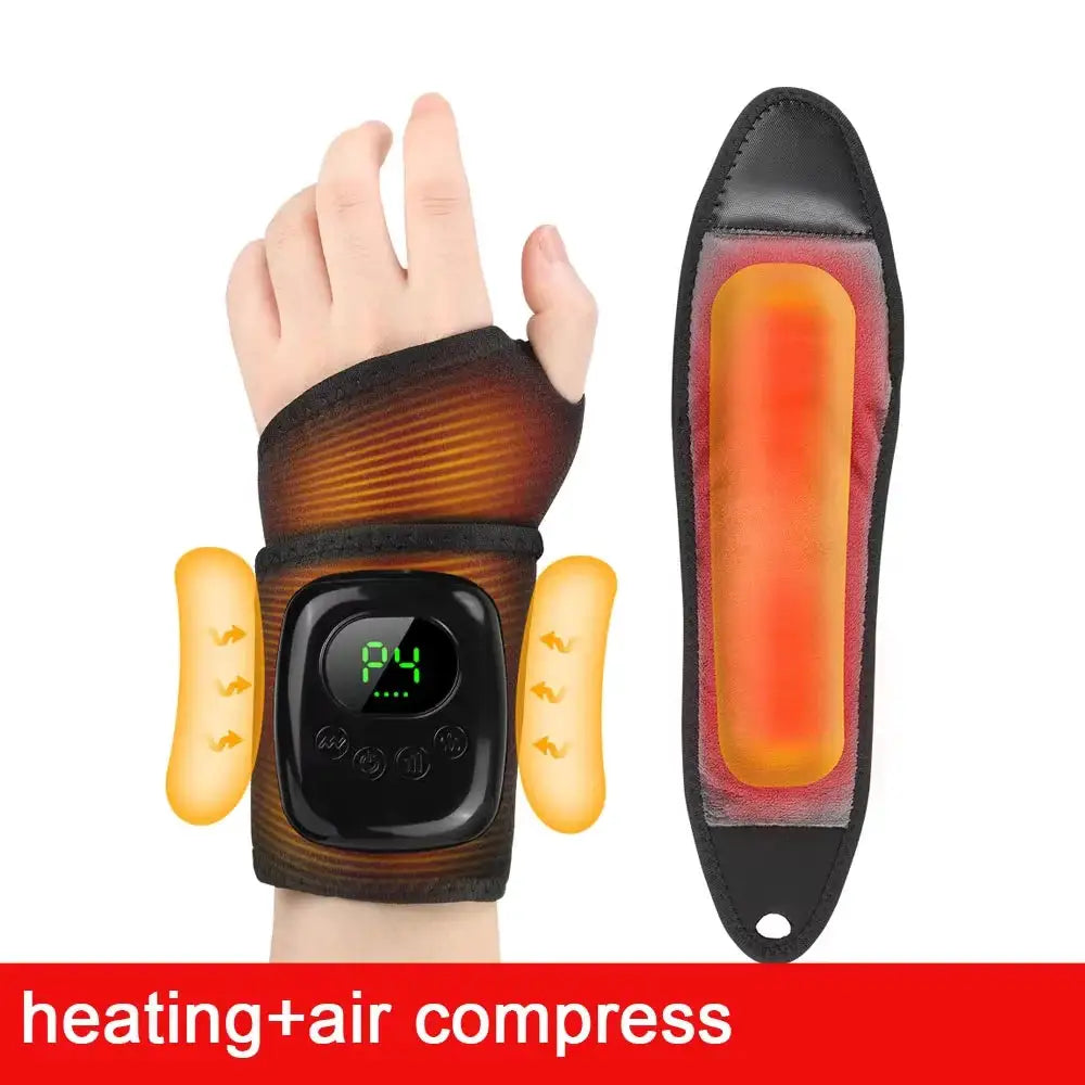 Air Compression Cordless Wrist Ankle Massager 4 Airbag Modes Heated Wrist Protector 3 Heating Hot Compress Wrist Guard