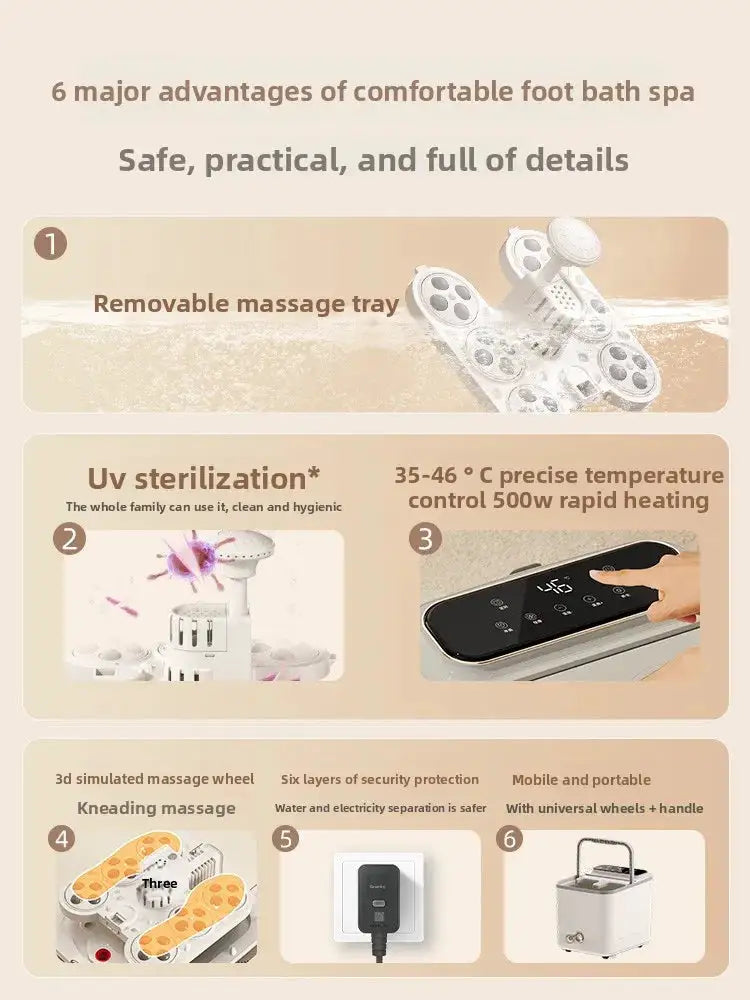 Fully Automatic Constant Temperature Heating Massage Foot Bath Bucket Household Holiday Gift