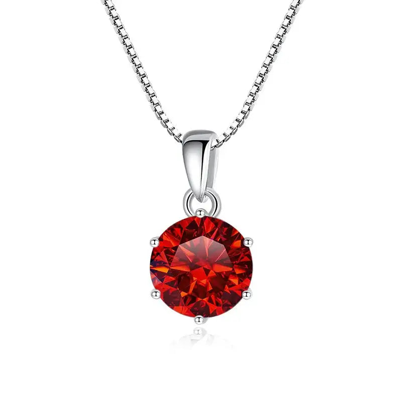 Necklace in Sterling Silver — Moissanite Pendant — product view 6