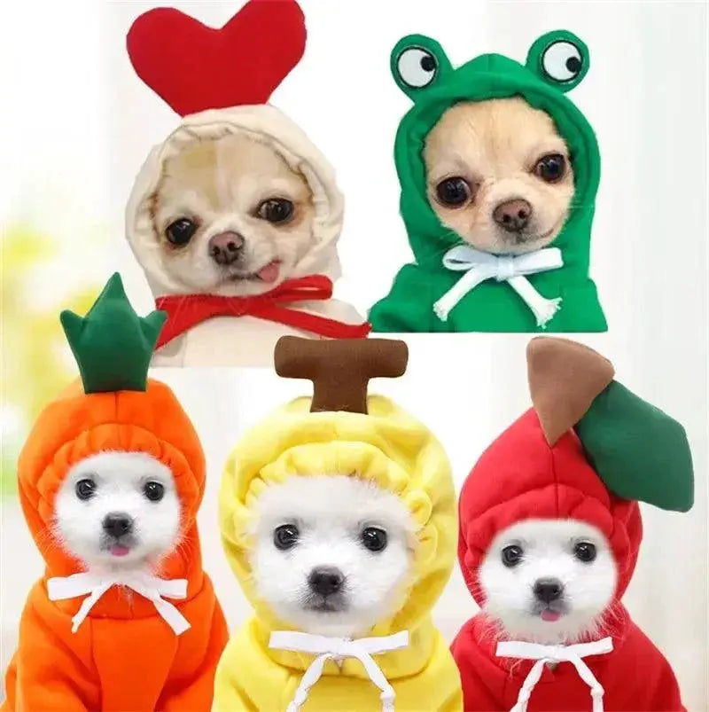 Cute Fruit Dog Hoodies For Small Dogs In Warm Fleece
