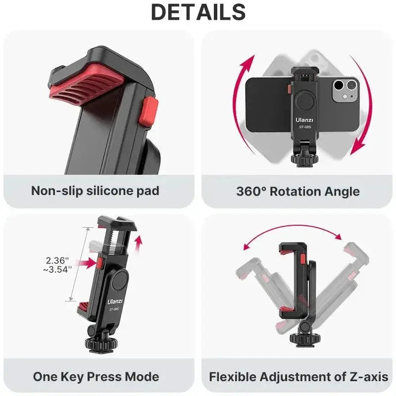 Vertical Phone Mount Holder For Vlog Shooting 360 Rotation