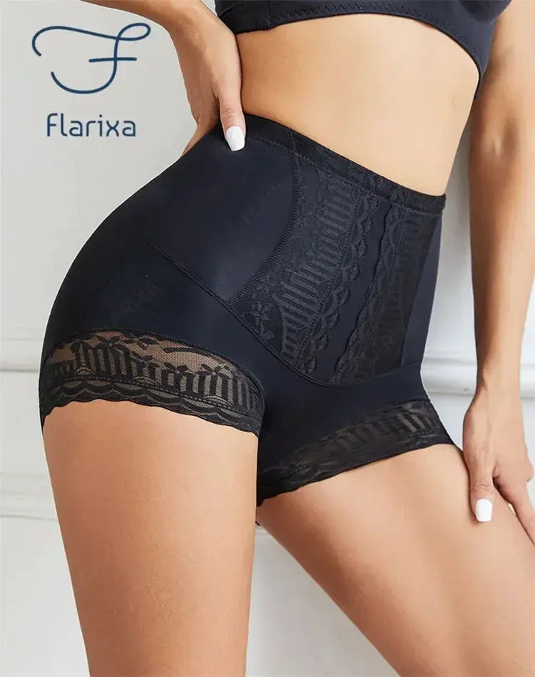 Flarixa Lace Safety Shorts Tummy Control Butt Lift Pants