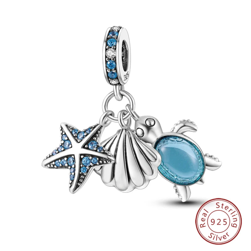 Sterling Silver Blue Ocean Ship
