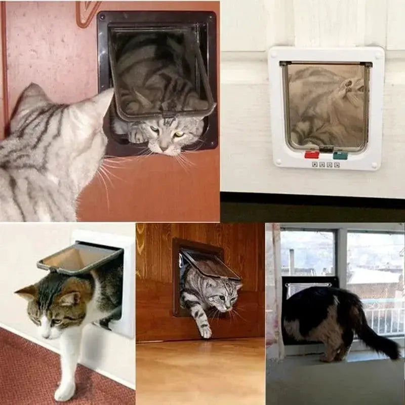 Cat Flap Door With 4 Way Lock Easy Install Quality Material
