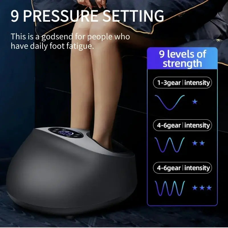 Electric Foot Massage Machine With Remote Control Shiatsu Kneading Warm Compress Home Office Airbag Full Wrapped Feet Massager