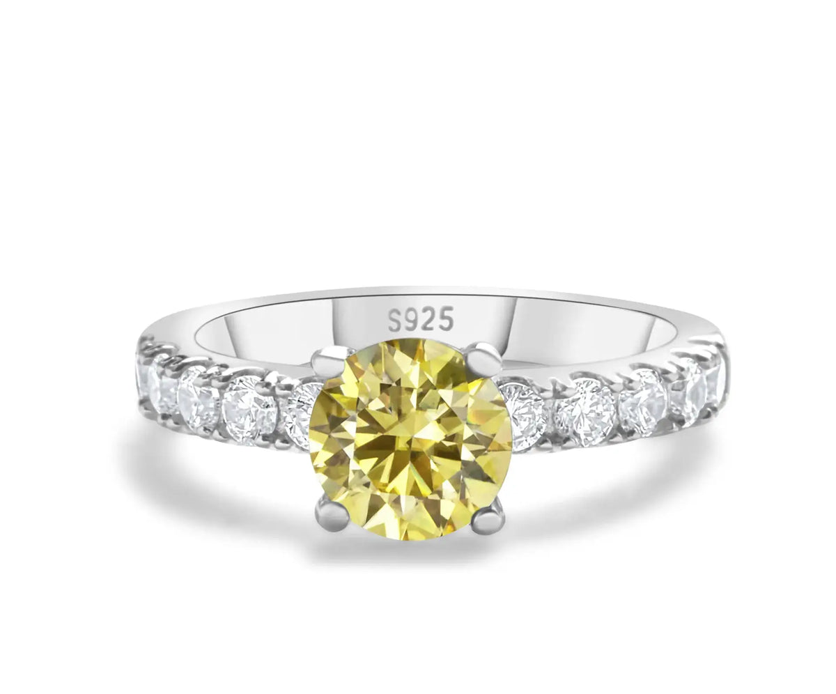 Moissanite Ring in Sterling Silver Love — product view 3