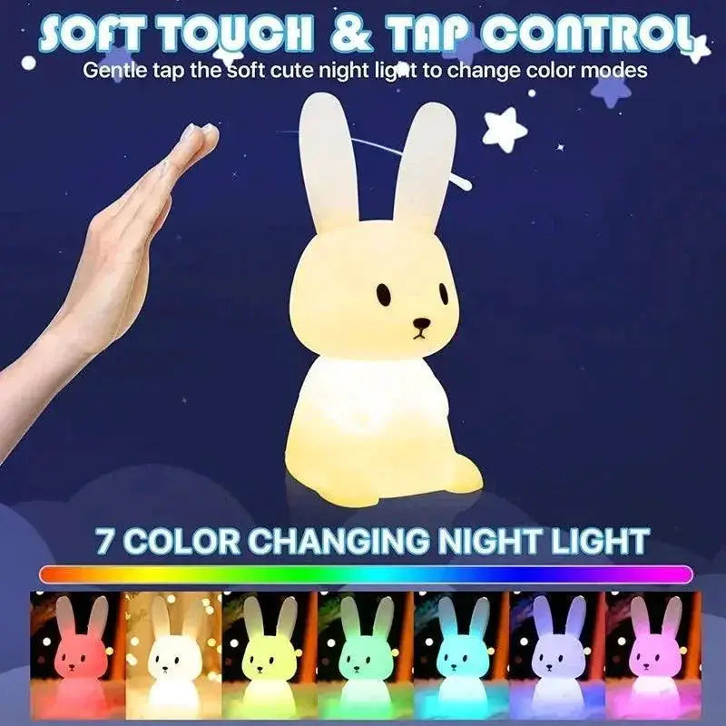 Rabbit Night Light Cute Bunny Lamp for Kids Sleep Glow