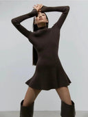 Sophisticated High Neck Knit Dress Elevate Your Style Now