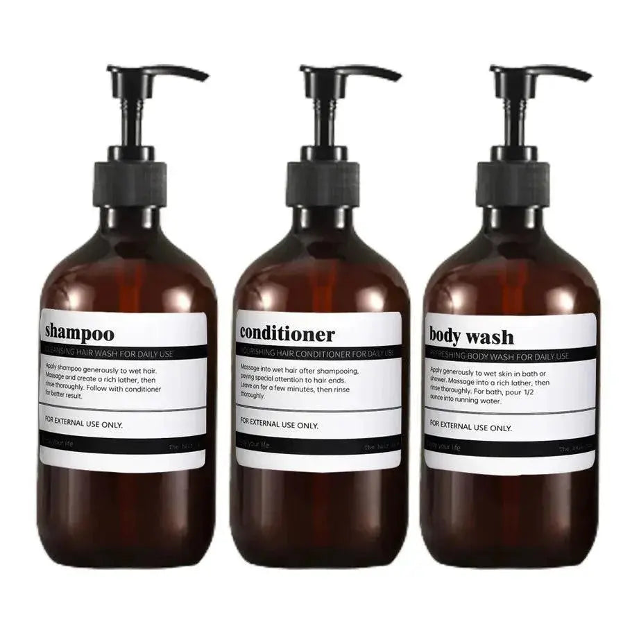 Amber Shower Dispenser Set for Stylish Bathroom Organization