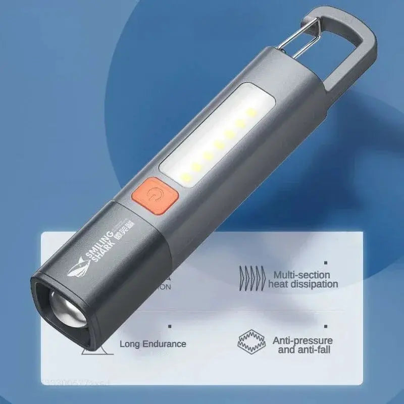 Smiling Shark Outdoor Flashlight Strong Light Mini Lamp