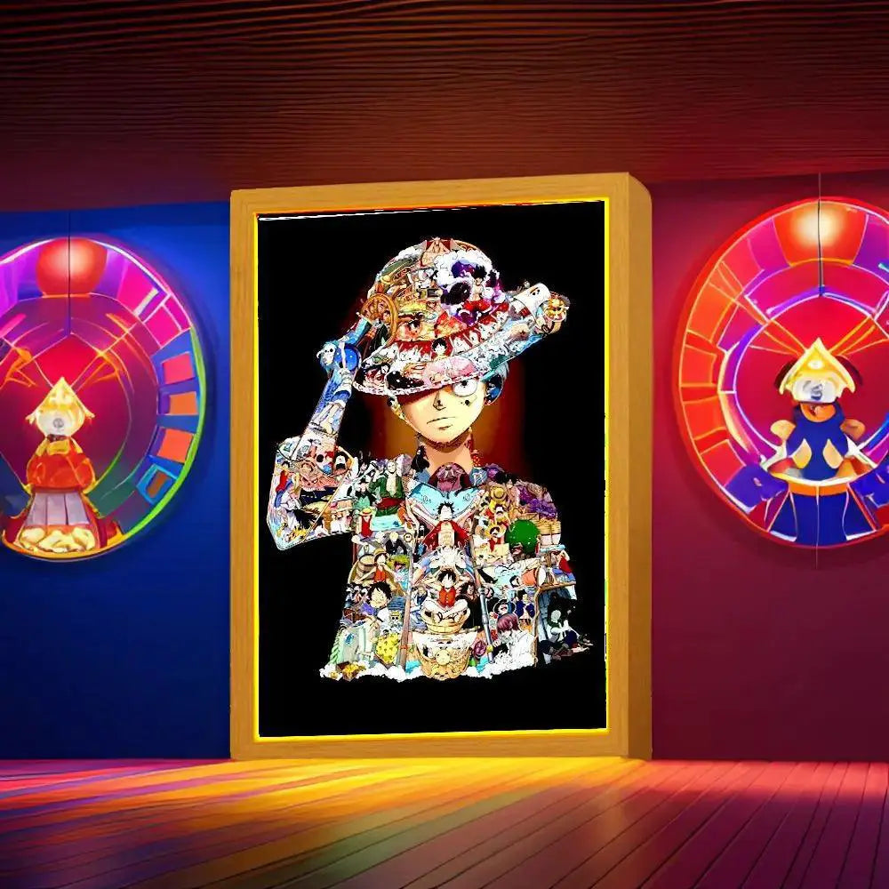 One Piece Zoro and Luffy LED Night Light Frame Anime Decor