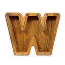 English Alphabet Wooden Piggy Bank Educational Savings Box