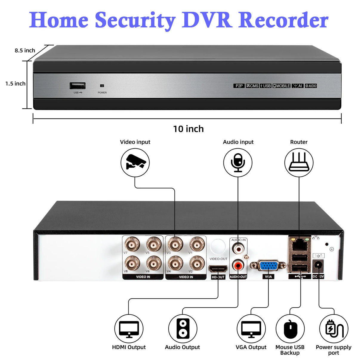 KERUI DVR + CCTV Digital Video Recorder AHD TVI CVI — product view 1