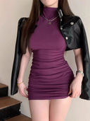 Turtleneck Mini Bodycon Dress