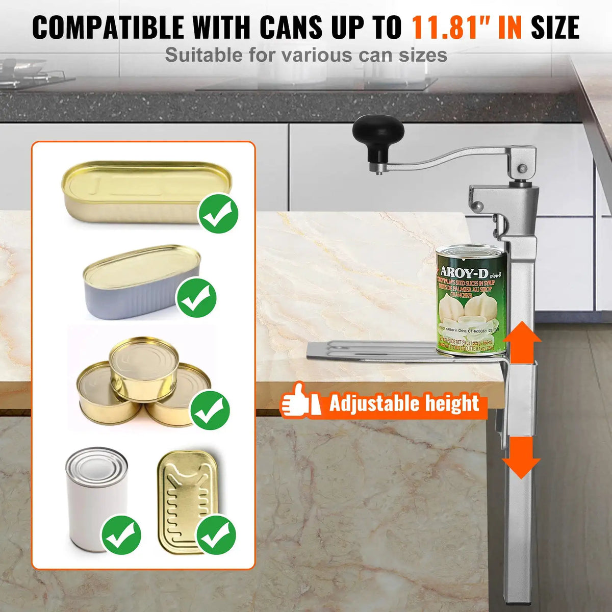 SucceBuy Commercial Can Opener Manual Tabletop Up to in Height — product view 3