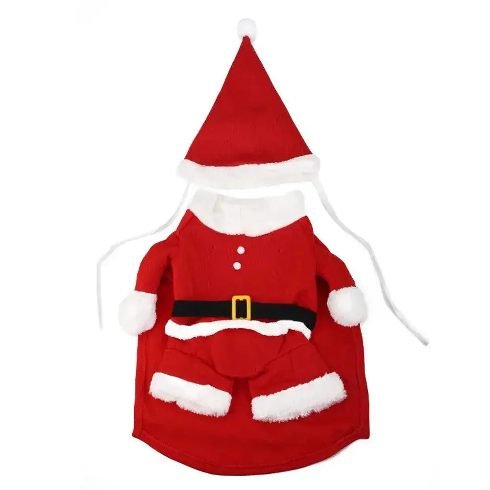 Festive Fleece Santa Dog Costume For Pets Warm Xmas Outfit