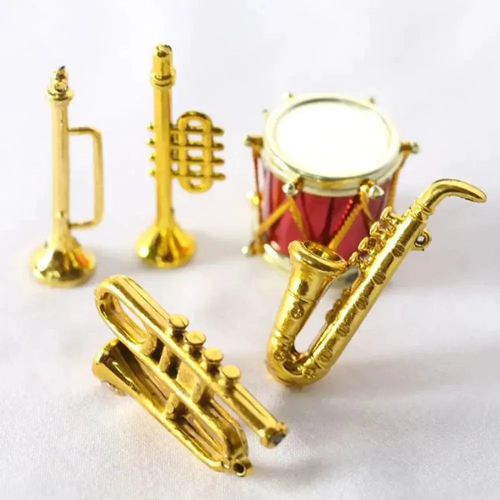 Miniature Musical Instruments Set Drum Violin Guitar