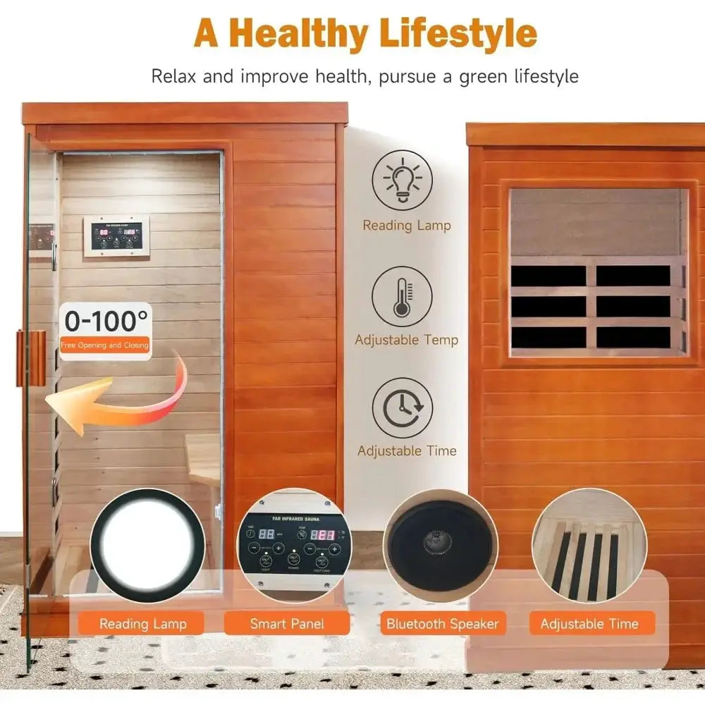 Compact Infrared Sauna For One With Bluetooth Speakers
