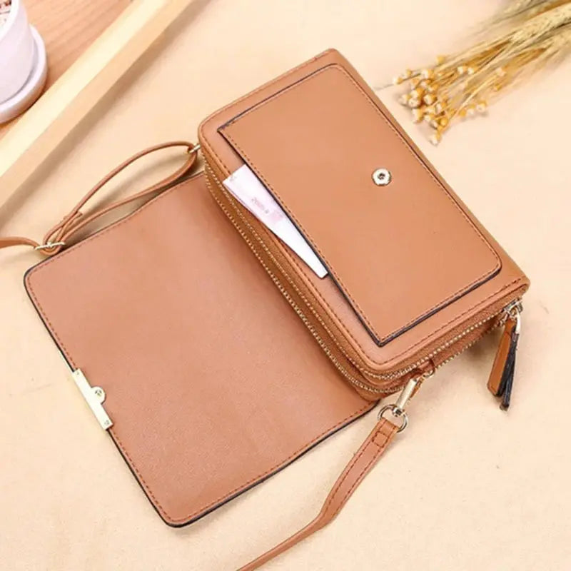 Womens Wallet Card Holder Shoulder Bag Large Capacity Crossbody Phone Pocket