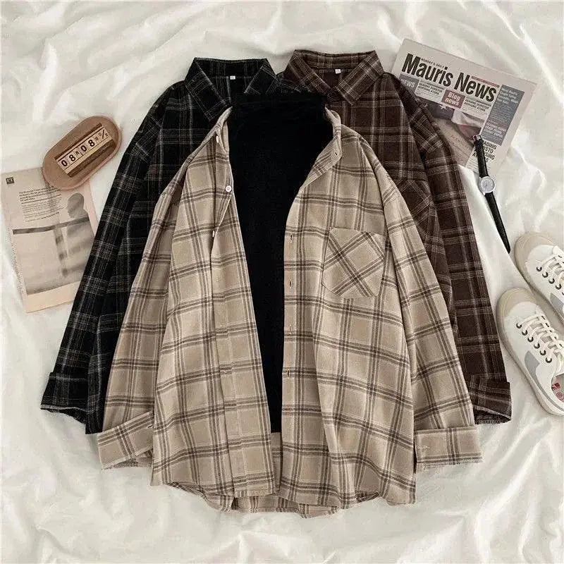 Oversized Plaid Shirt for Women Korean Fashion Statement