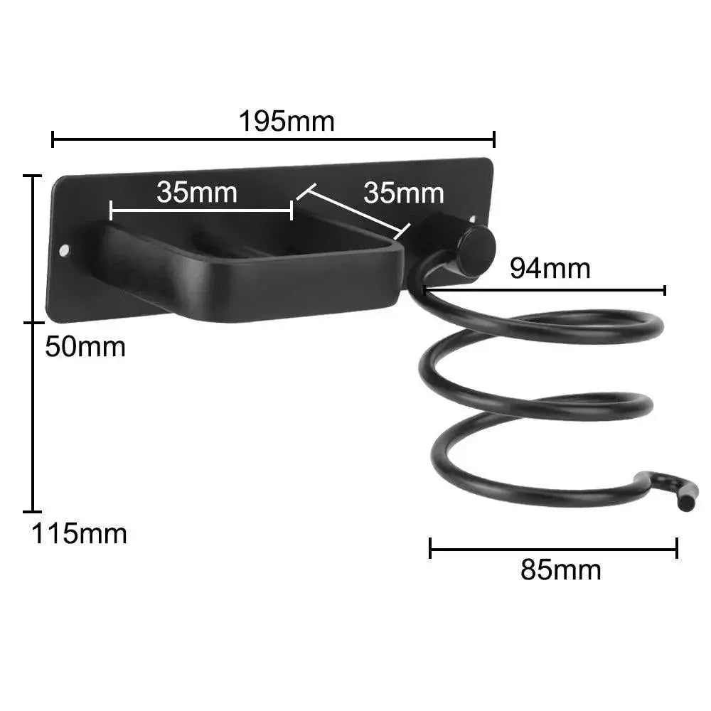 Hair Dryer Organizer Shelf Spiral Design Wall Mount Rack