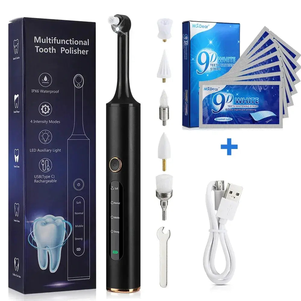 Electric Tooth Polisher Teeth Whitening Strips Set