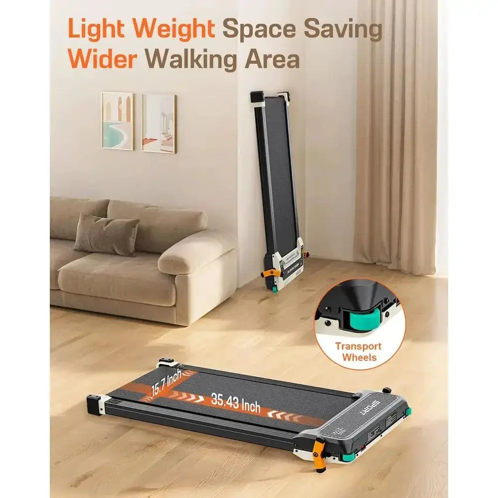 Incline Dual-Sided Walking Pad with Foot Massage, 180° Reversibility for Desk or Home Use
