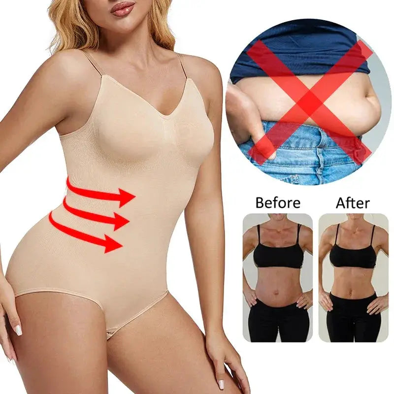 Seamless Backless Bodysuit Shapewear For Women Tummy Control