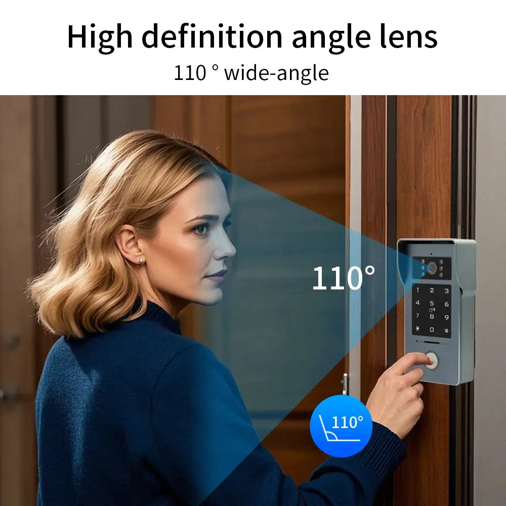 Support Tuya App WIFI 7/10in Video Doorbell Intercom Kits 1080P Monitor Outdoor Camera 2-Wire Audio Remote Unlock Door Phone