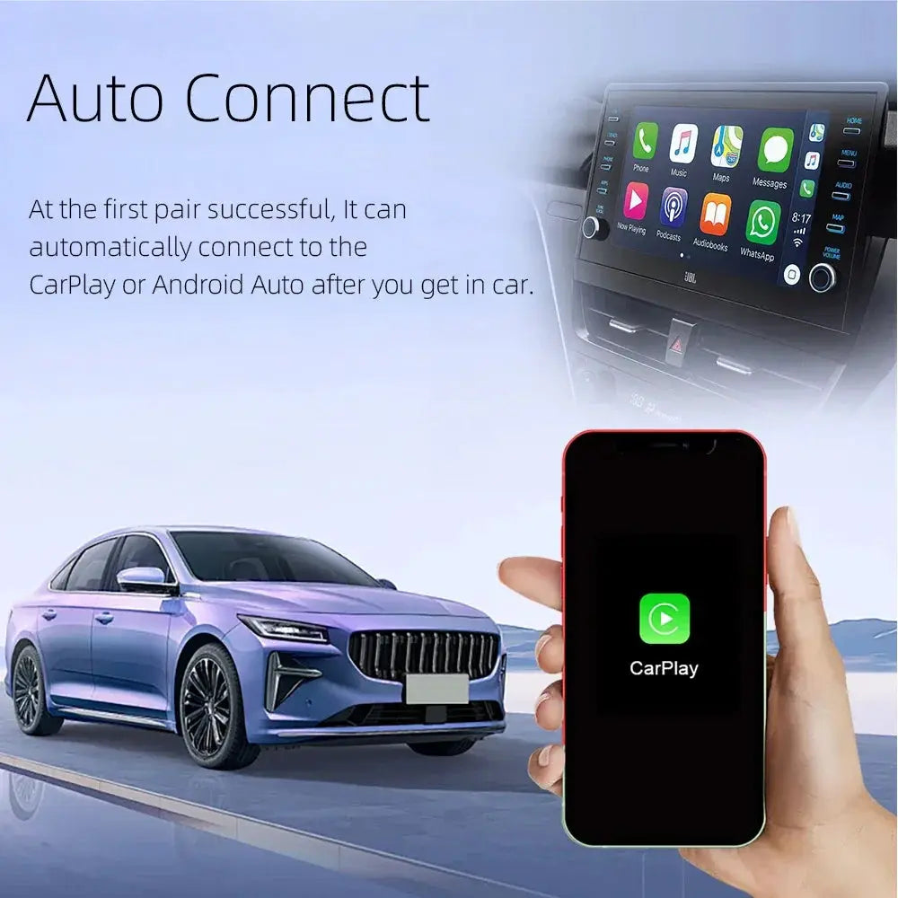 New 2 In 1 CarPlay Android Auto Glass Mirror Adapter