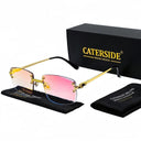 Stylish UV400 Rimless Square Sunglasses for Men and Women