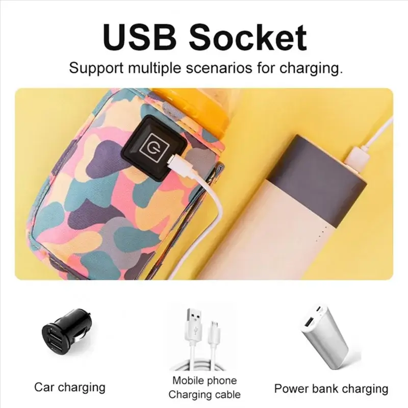 Universal USB Milk Warmer Insulated Camouflage Bag