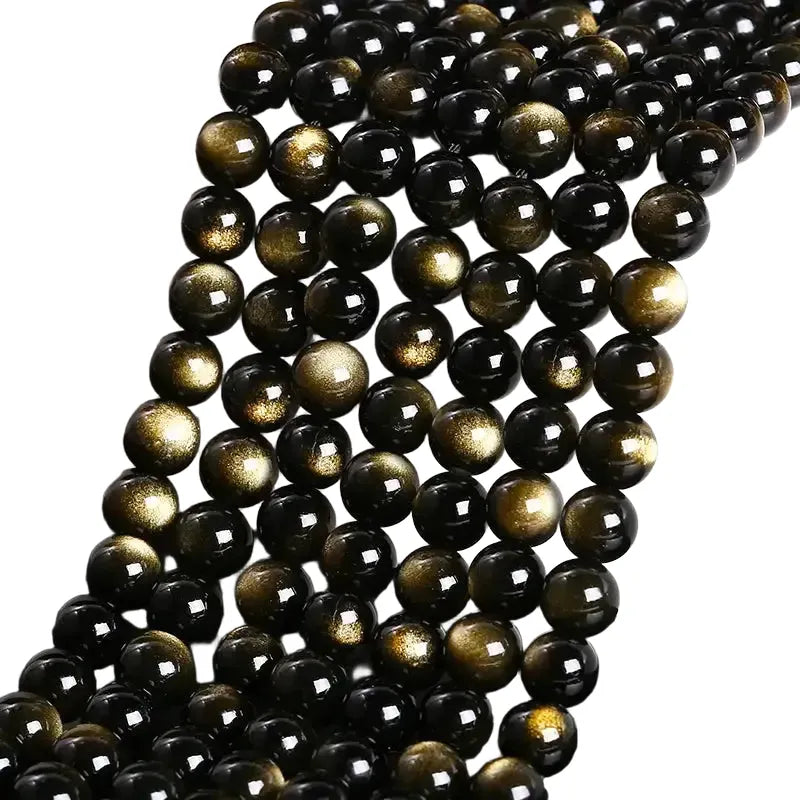 Natural Golden Obsidian Spacer Beads — product view 1