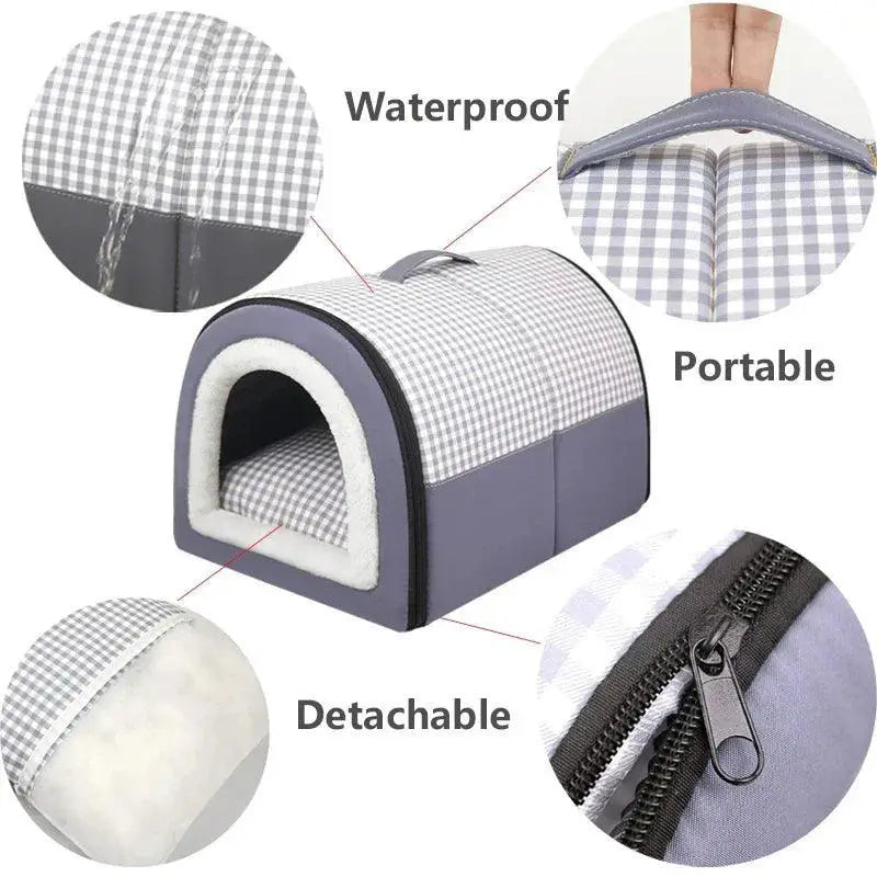 Cozy Waterproof Dog Bed Foldable Portable Eco Friendly Cave