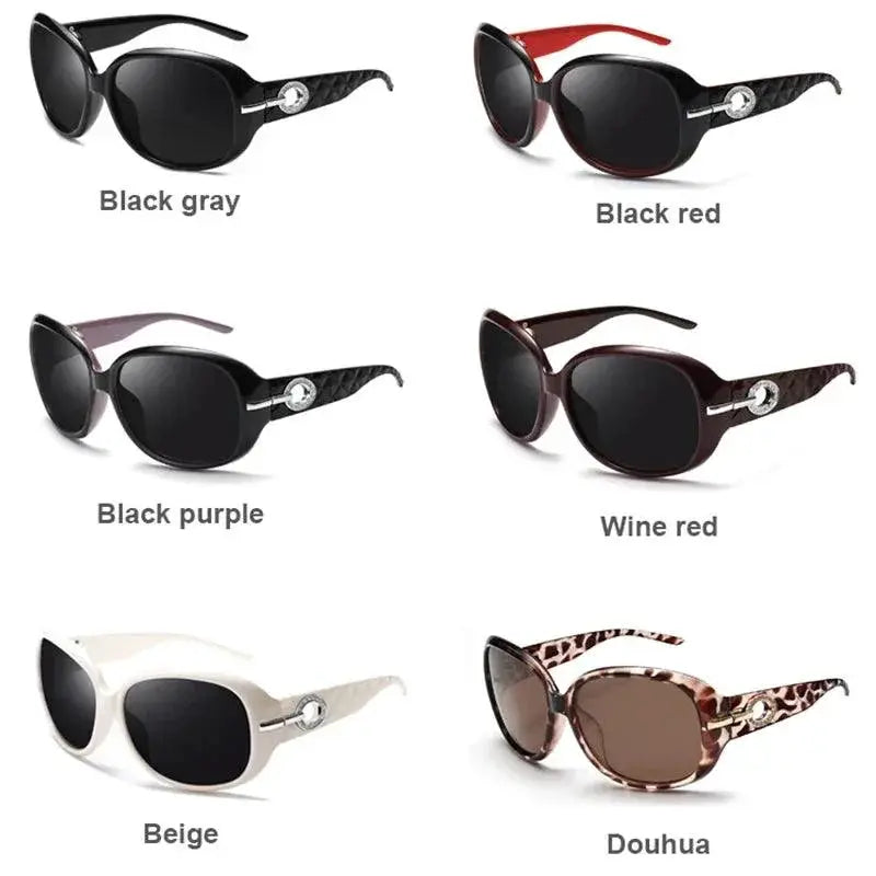 Stylish Womens Polarized UV400 Sunglasses Retro Frame