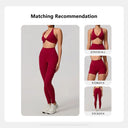 Yoga Set Women Breathable Hearuisavy Cross Bra