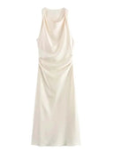 Satin Midi Dress For Women Comfort Fit