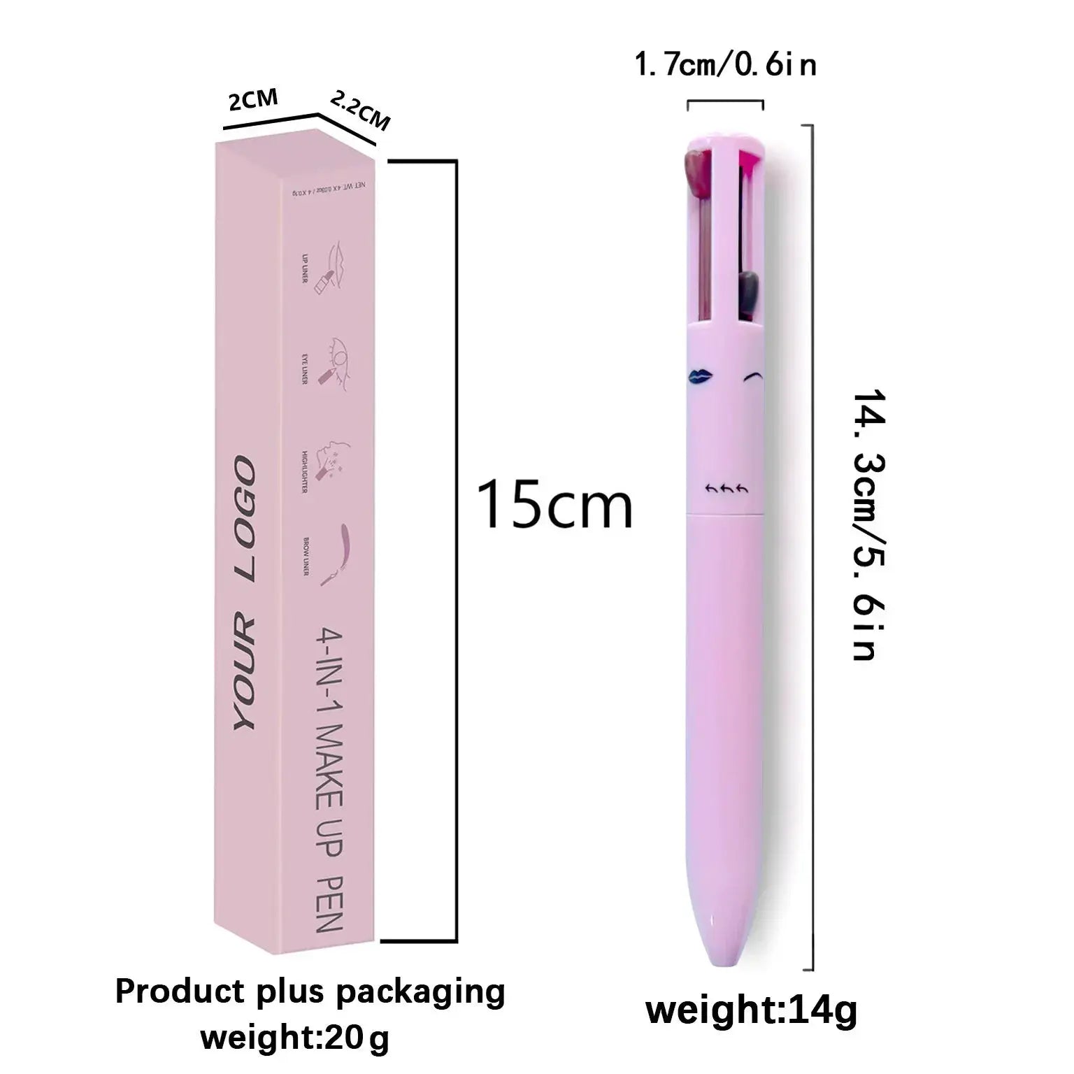 4 In 1 Multi Functional Lip Liner Eyeliner Eyebrow Set