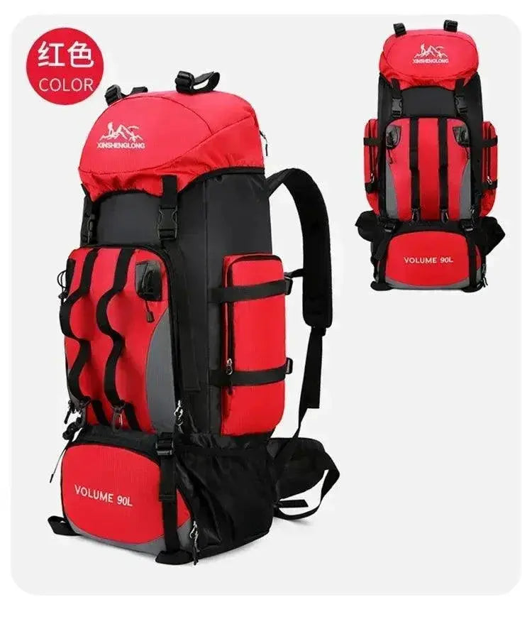 90L Waterproof Hiking Camping Backpack Rucksack Outdoor Gear