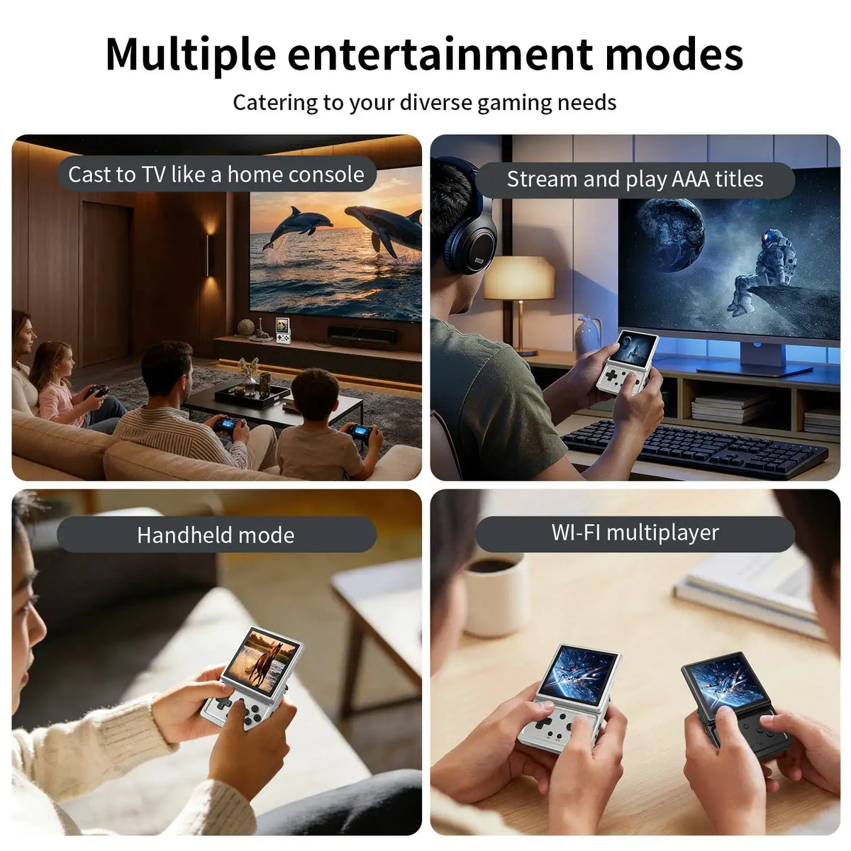 Anbernic RG Rotate Retro Handheld Game Console 3.5 inch IPS Screen Unisoc T618 Chip 3GB+32GB, 2000mAh Android Games Player Supports Online Multi-player, Streaming,WIFI 5, Bluetooth 5.0,AI Assistant