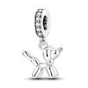 Inlaid Zircon Charm Beads Sterling
