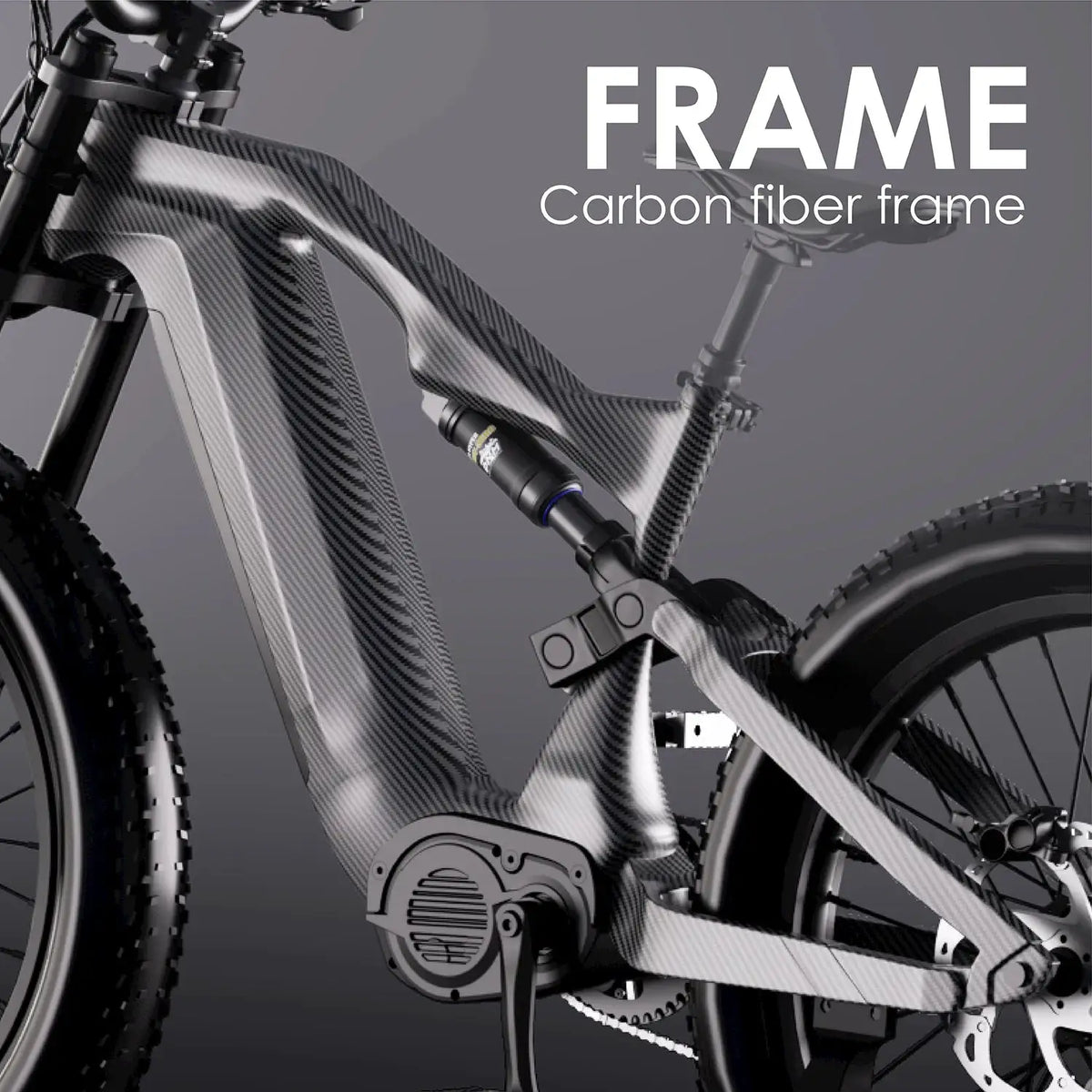 HEZZO Carbon Fat Tire Electric Bike — product view 2
