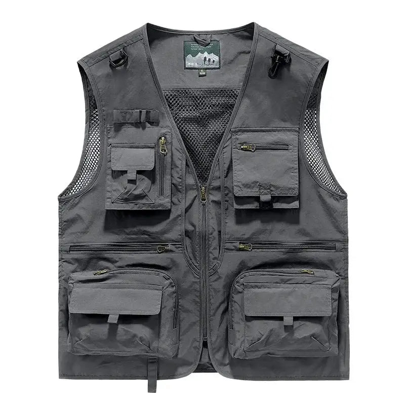 Outdoor Leisure Vest Mens Multi Pocket Coat For Hiking - OurLum.com