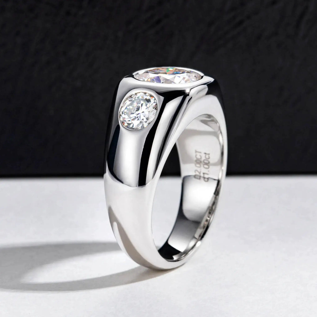 Men's Carat Moissanite Silver Ring — product image 5